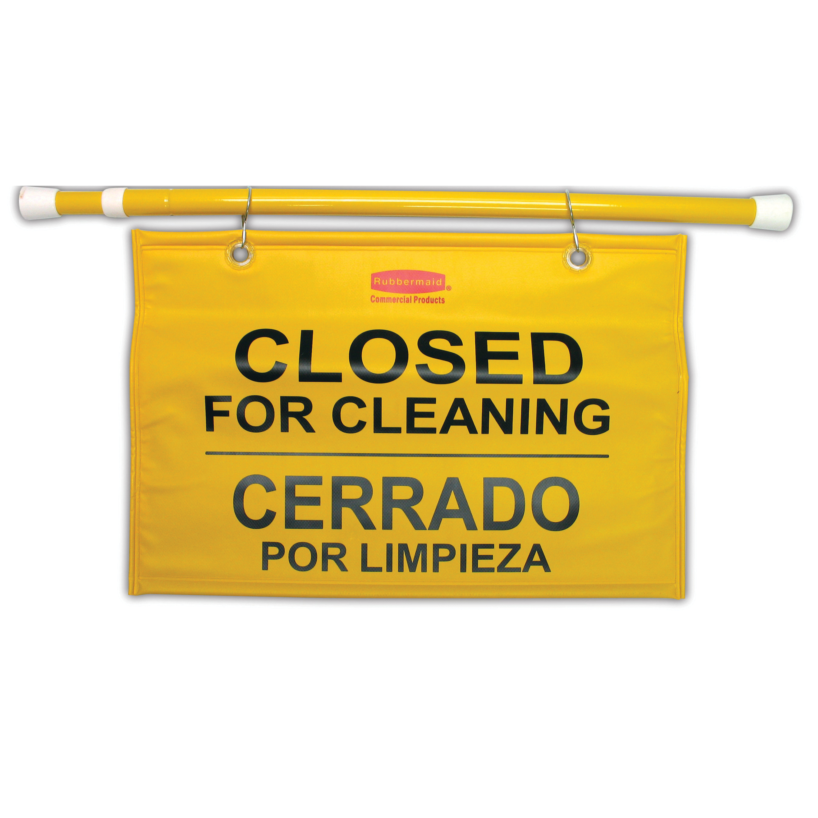 9S16 CLOSED FOR CLEANING SIGN HANGING