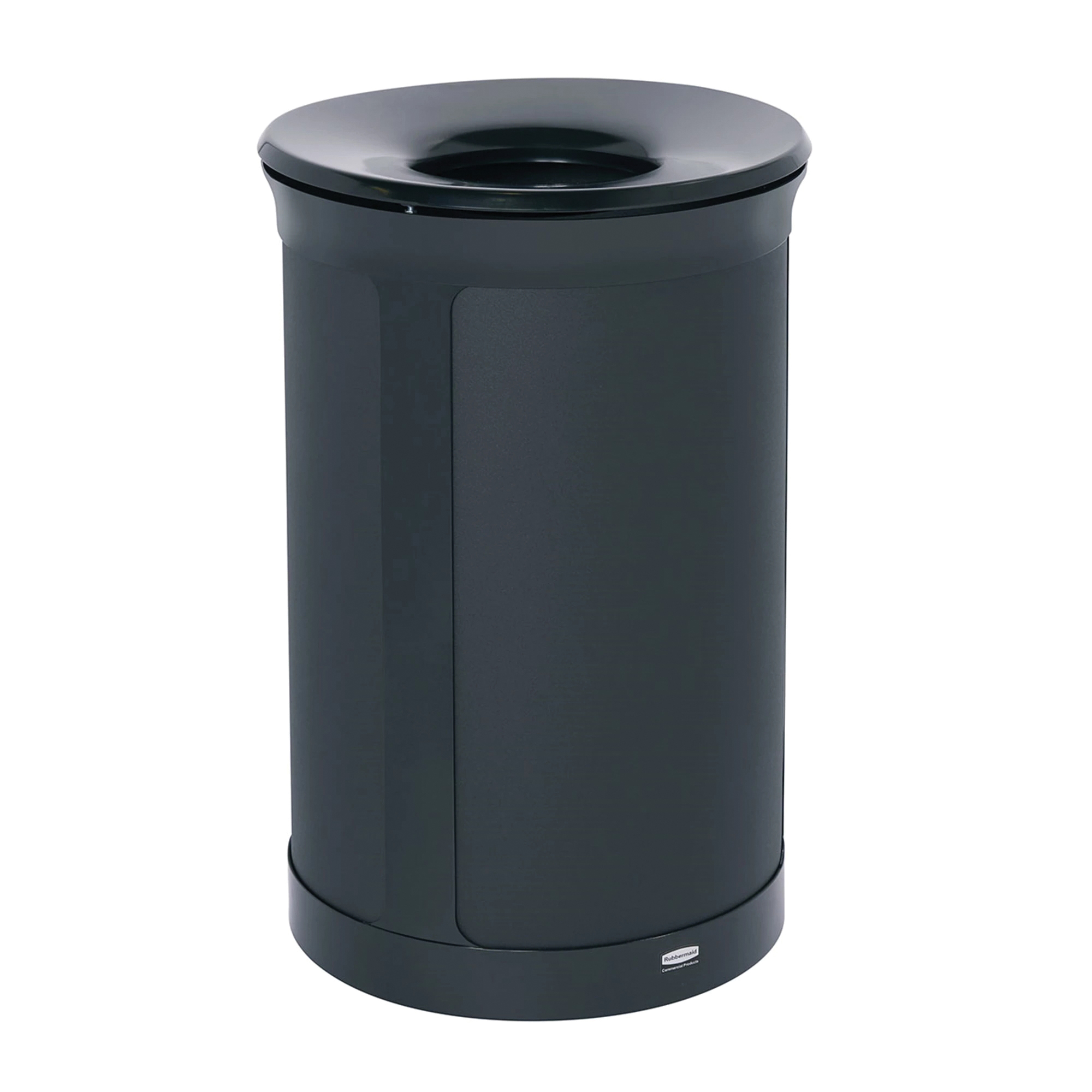 2172842 Enhance Round 33gal Trash Can, Jet Black Metallic