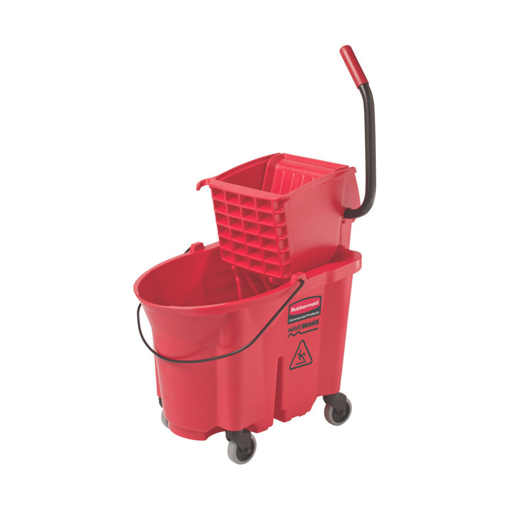 7588-88 RED 35QT BUCKET WRINGRSIDE-PRESS WAVEBRAKE