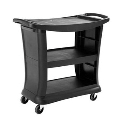 9T68 Black 3SHELF CART EAALL PLASTIC