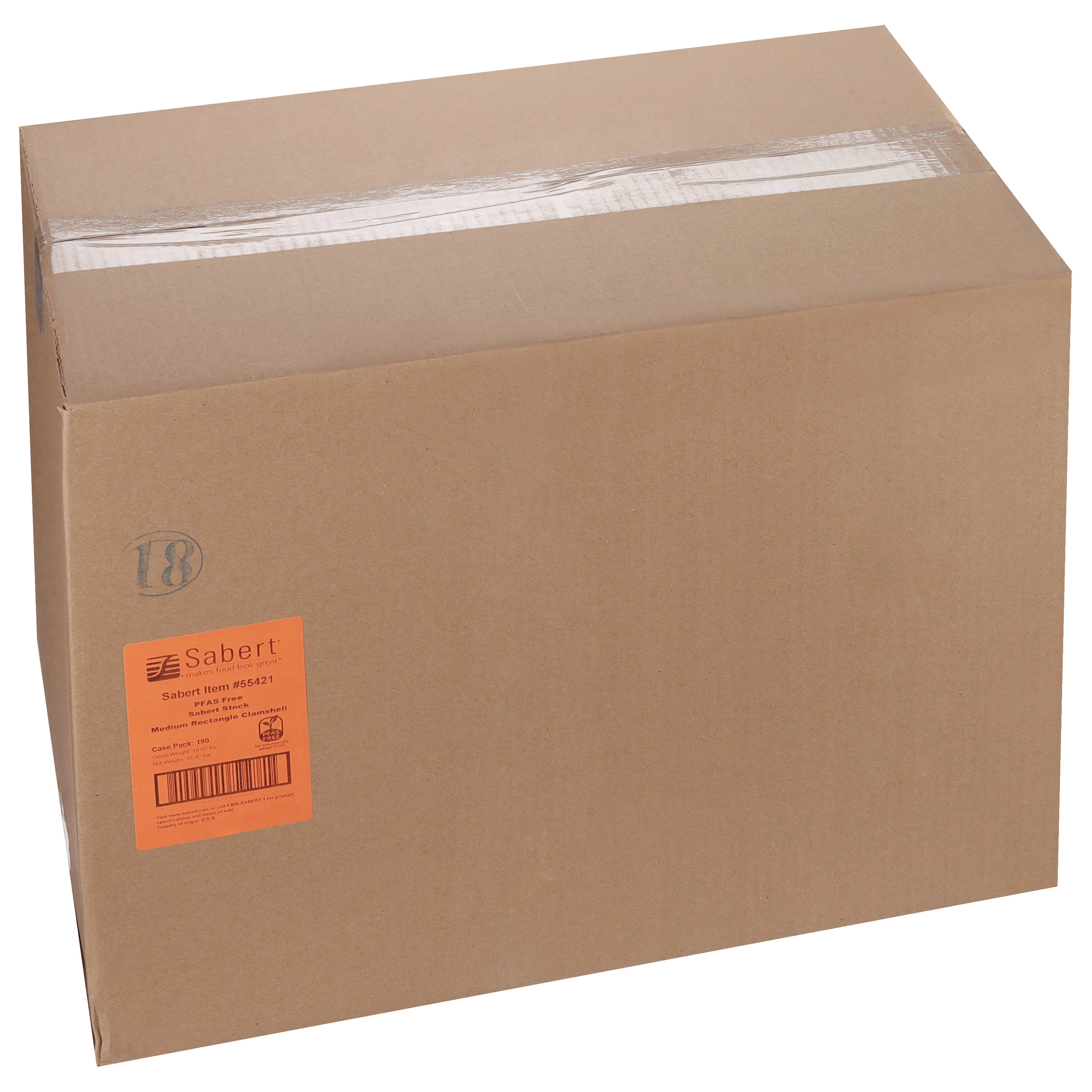 55421 KRAFT SQ FLUTED MED HING CONTAINER 8X6X3 190/CS