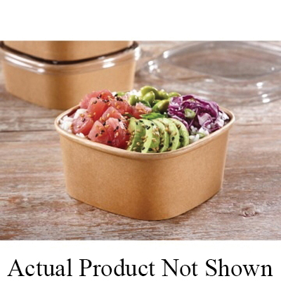 PK25016D300N 16oz Kraft Square Bowl 300/cs