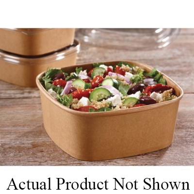 PK27032D300 32oz Kraft Paper Square Bowl 300/cs