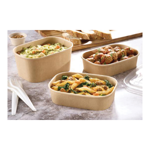 PK37016D300 16oz Kraft Rect Bowl 300/cs