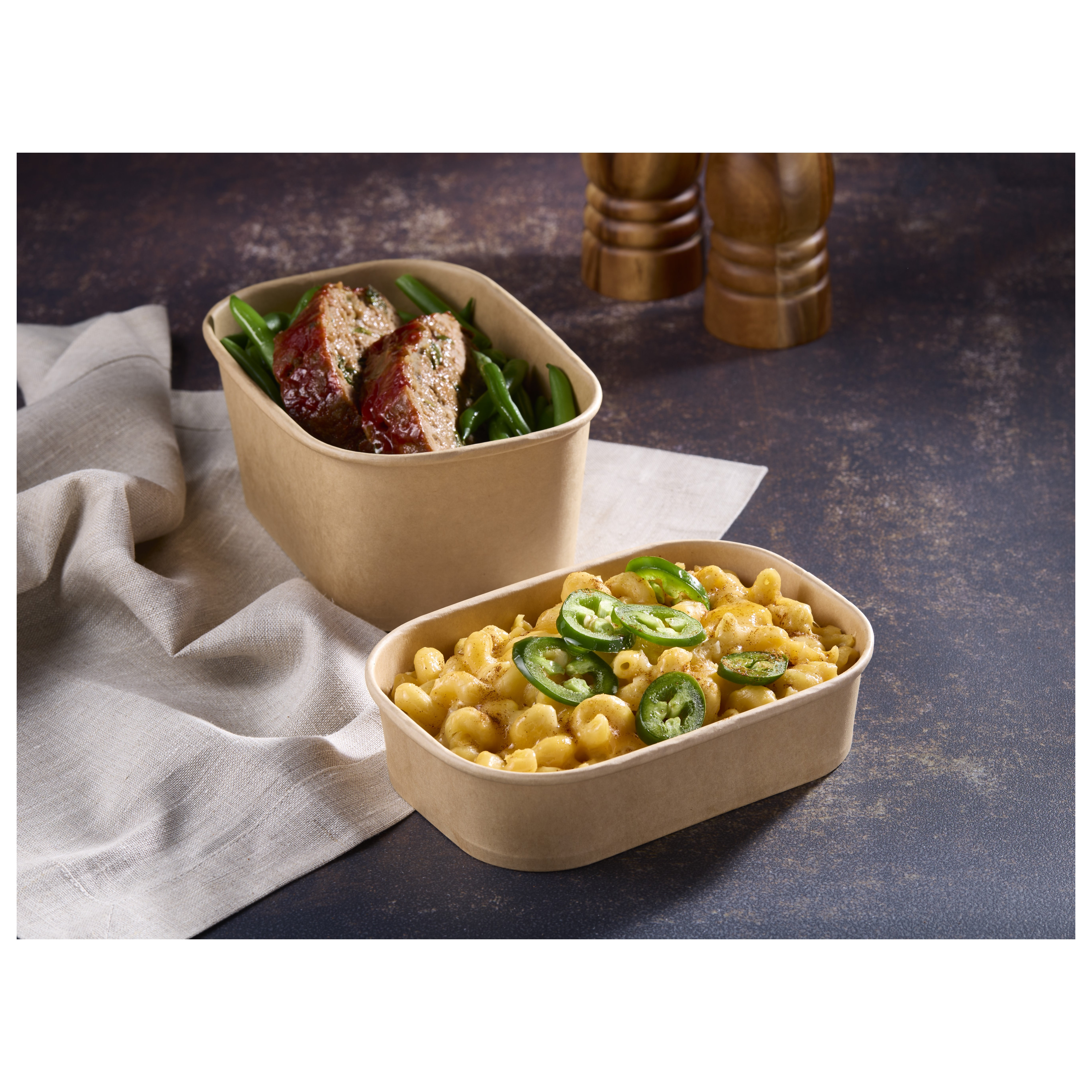 PK37016D300 16oz Kraft Rect Bowl 300/cs