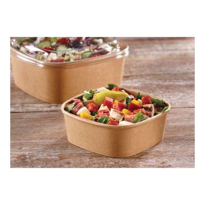 PKB25012D300 12oz Kraft Square Bowl 300/c