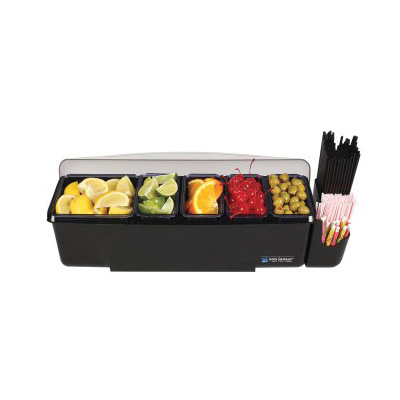 BAR CONDIMENT HOLDER  THE DOME - BLACK W/TRANSPARENT DOME - EA