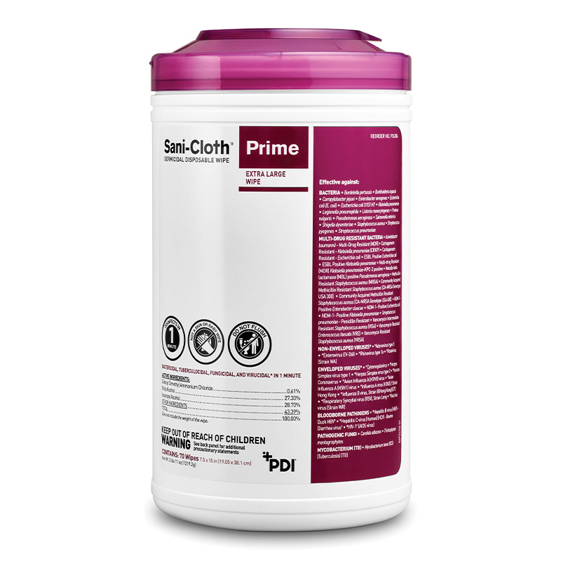 P24284 SANI-CLOTH PRIME 6/70CTGERMICIDAL WIPE PURPLE