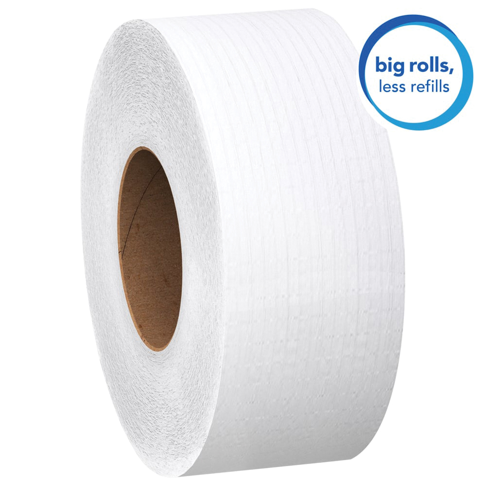 07304 Scott Essential Extra Soft Jumbo Roll Toilet Paper 2Ply White (750 '/Roll, 12 Rolls/Case, 9,000'/Case)