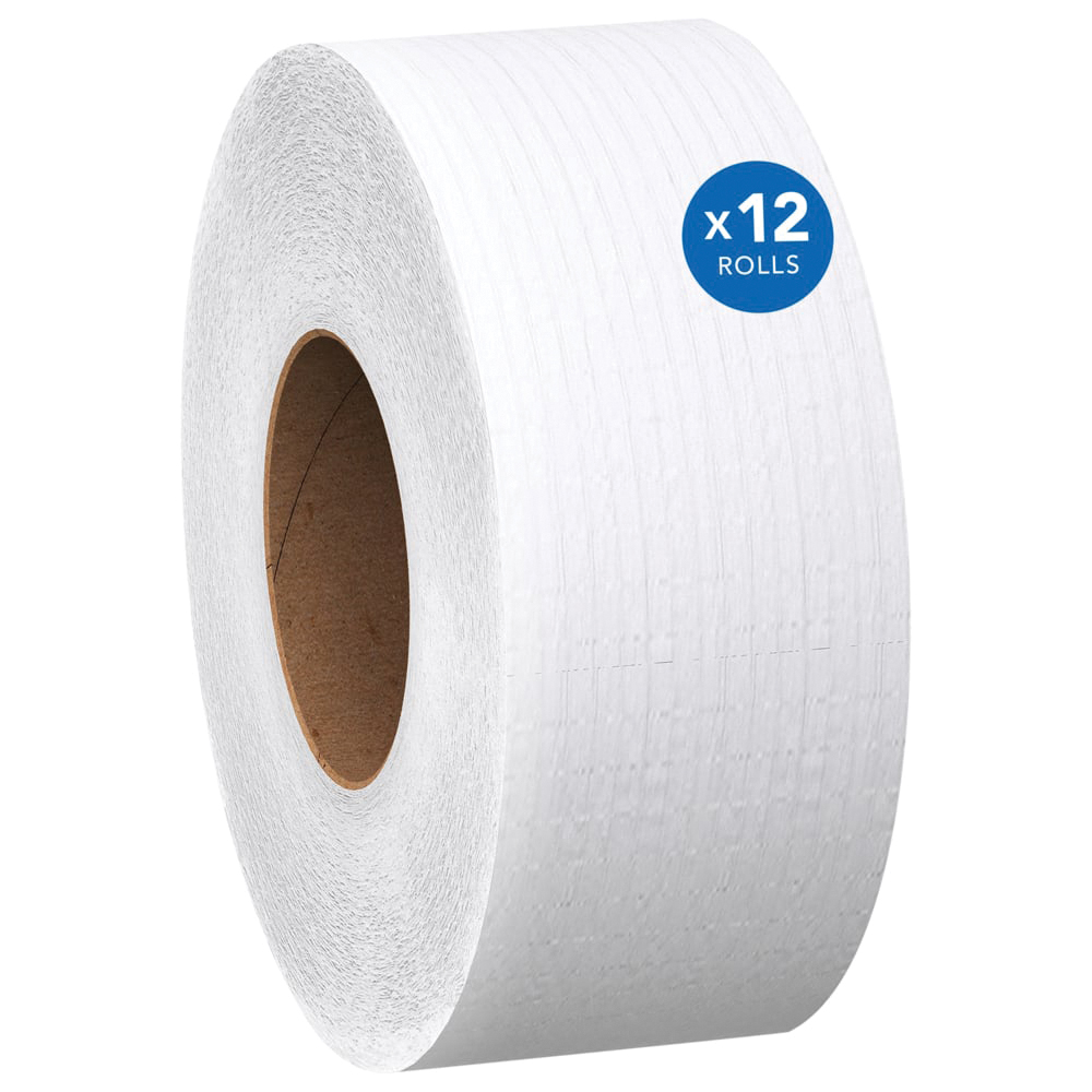 67805 Scott 100% Recycled Fiber High-Capacity Jumbo Roll Toilet Paper 2ply White non-perforated JRT 1000/12