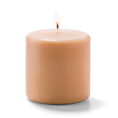 P3X3CP-12 PILLAR CANDLE 3X3 CAPPUCCINO DZ - STOCK