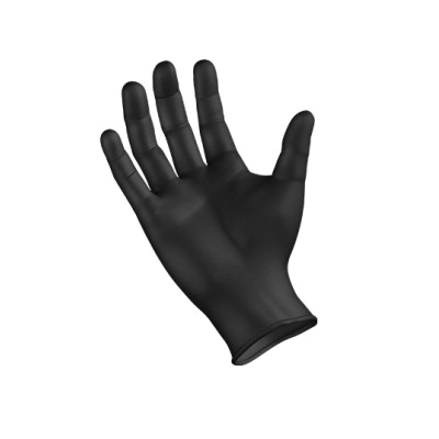 SM BLACK PF NITRILE GLOVES 1M/CS GRIPSTRONG TEX