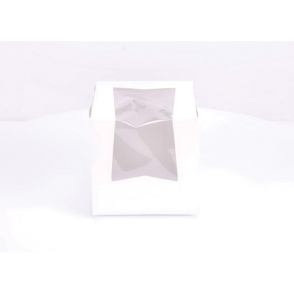 23033 WHT BAKERY BOX 200/CS 4X4X4 WITH WINDOW