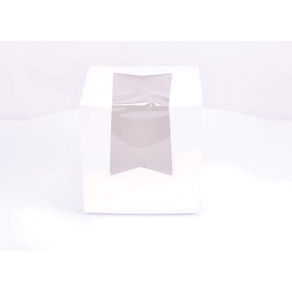 24033 WHT BAKERY BOX 200/CS 4-1/2X4-1/2X4-1/2 WITH WINDOW