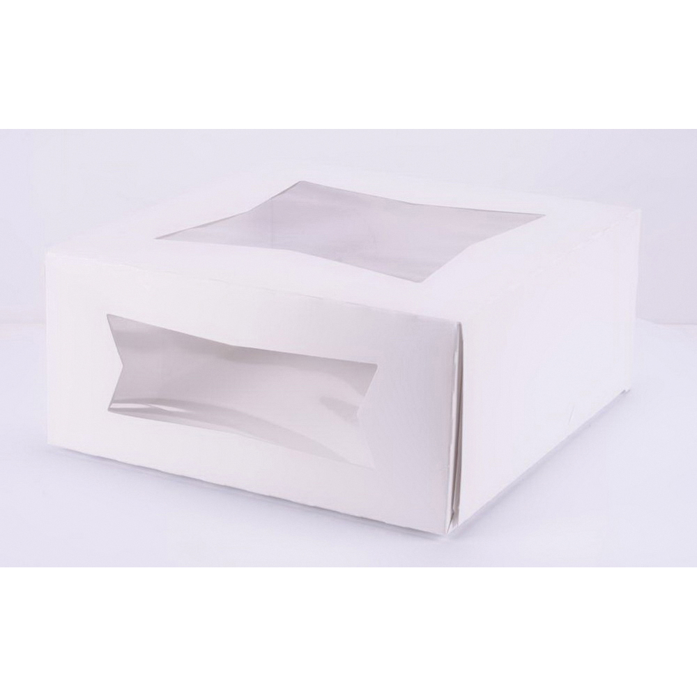 9X9X4 BAKERY BOX WHITE 150/CS WHITE WINDOW 24293