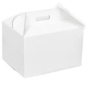 3612 MED BARN BOX 125/CS 9.5X5X5 WITH HANDLE WHITE