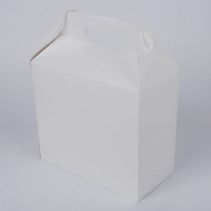 3614 LRG BARN BOX 125/CS 9.5X5X8 W/HANDLE WHITE