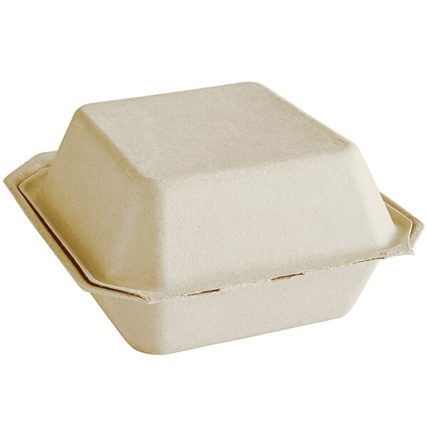 433783 6" COMPOSTABLE HINGE 400/ PFAS FREE SUGARCANE KRAFT