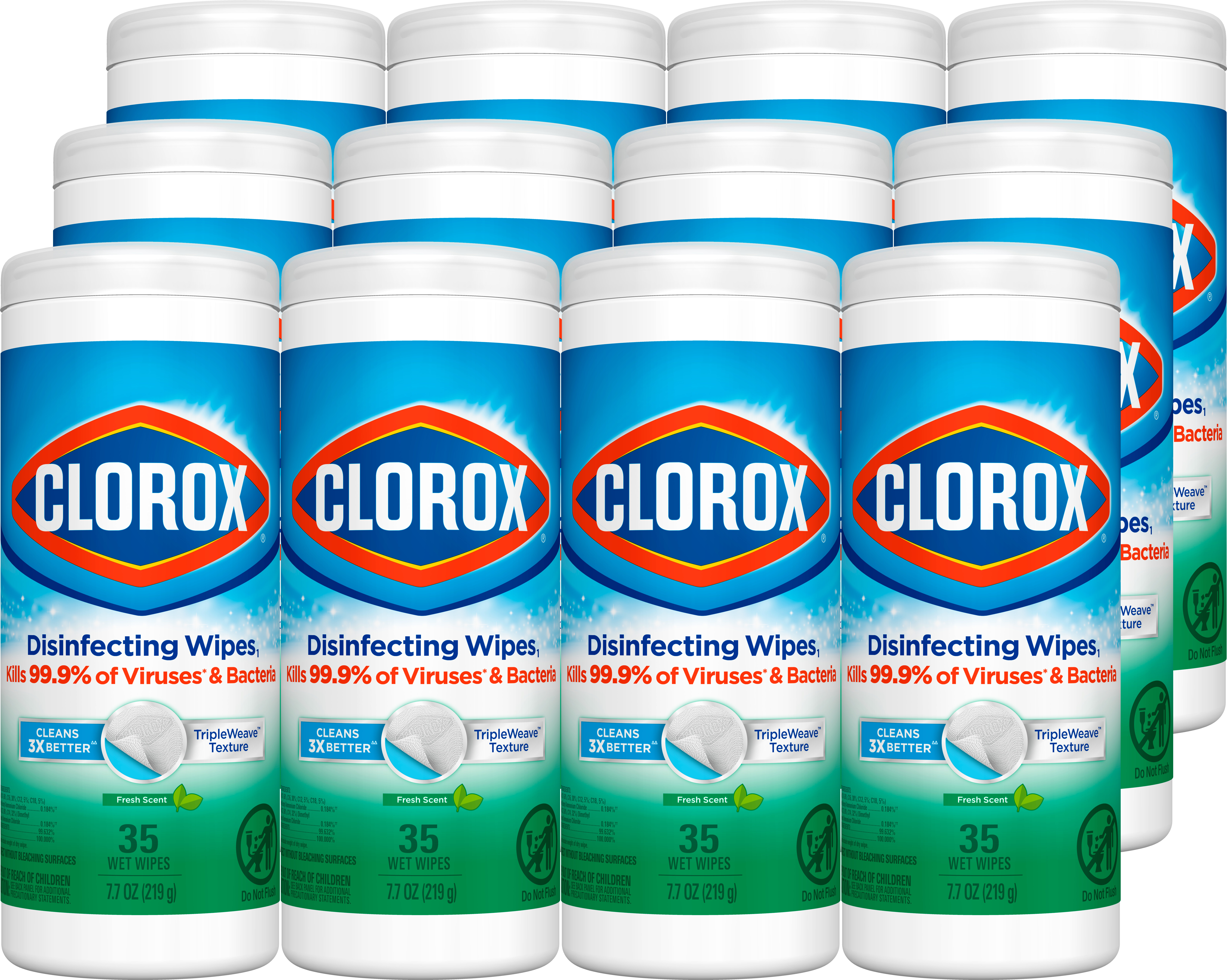 01593 CLOROX WIPES 12/35CT DISINFECTING