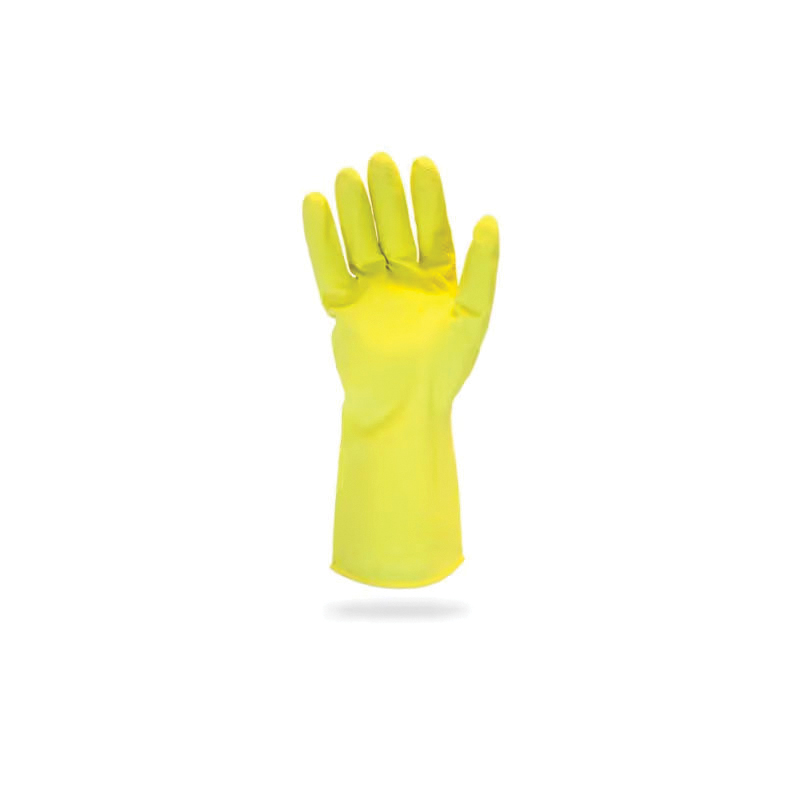 LG YLW RUBBER GLOVE 144/CSFLOCK-LINED LATEX 12DZ/CS