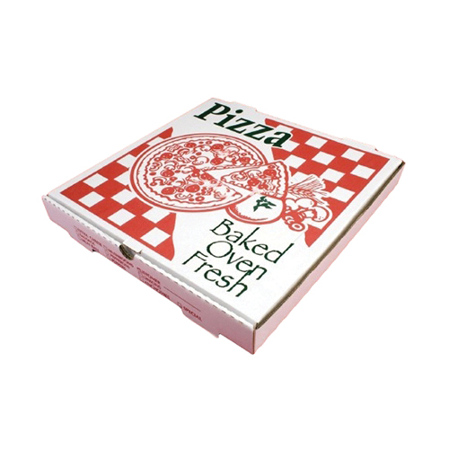 16" B-FLUTE CORR PIZZA BOX 50/bd 16X16X2 WHITE STOCK PRINT