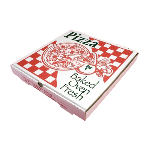 18" B-FLUTE CORR. PIZZA BOX 50/BD 18X18X2 WHITE STOCK PRINT