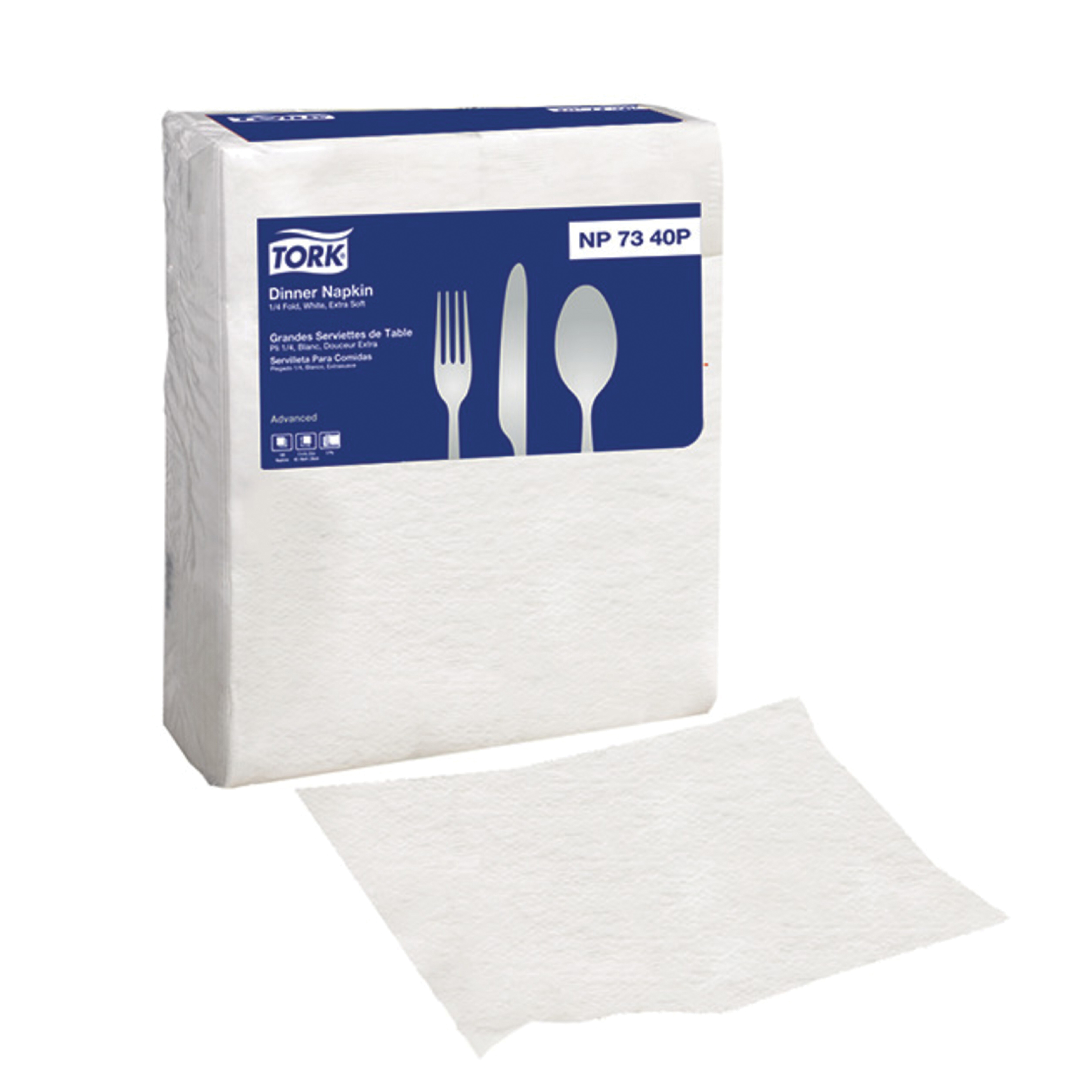 NP7340P 17X17 3PLY DIN NAP 2M1/4 FOLD WHT DINNER NAPKIN