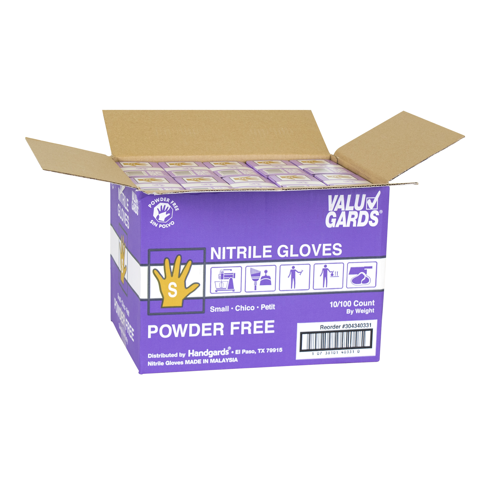 SM PURPLE PF NITRILE GLOVE 1M/CS10/100  304340331