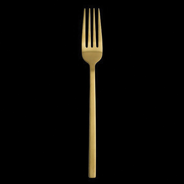 DINNER FORK 8-1/8" 18/10 - DZ BRUSHED GOLD LISSOME -