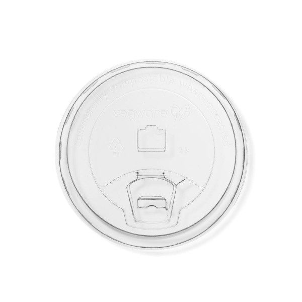 C96F-NHR PLA FLAT LID 1M/CS NO HOLE COMPOSTABLE