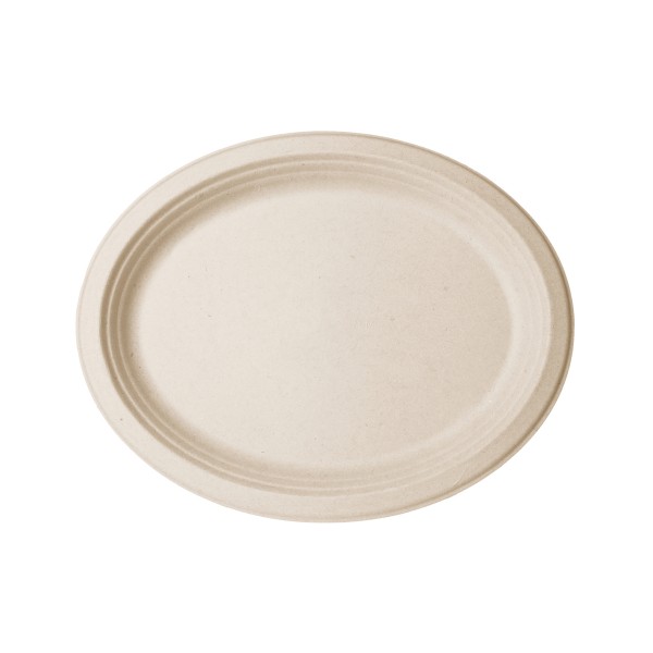 Nourish 9x12 Oval Platter Natural Molded Fiber
