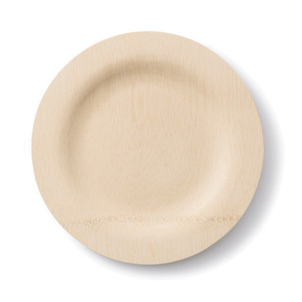060900 7" ROUND BAMBOO PLATE 100/CS