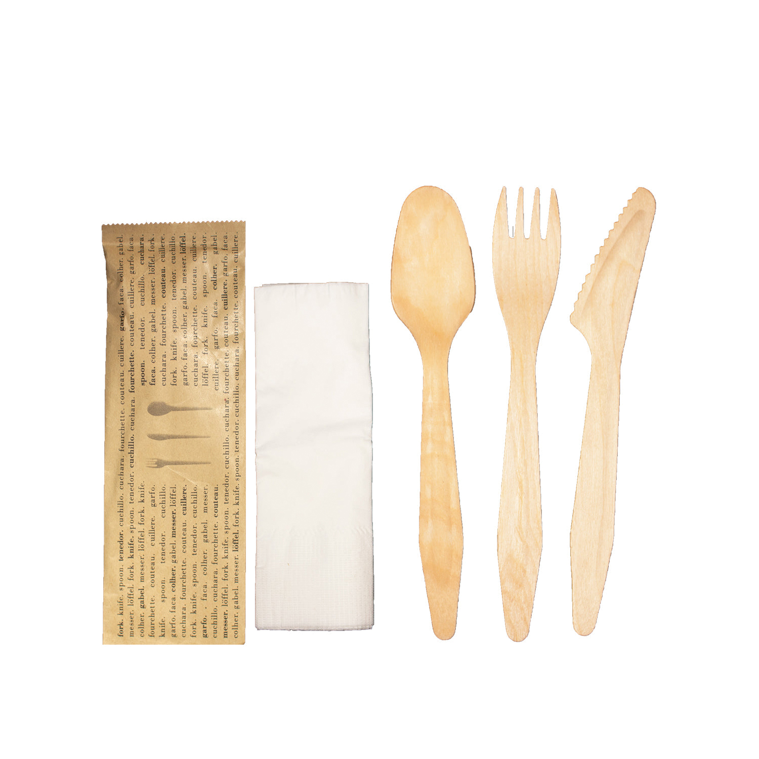 VT-2417 WOODEN CUTLERY KIT F K S NAP 300/CS