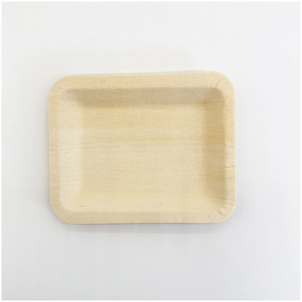 4.7x3.7 Square Wooden Plate 300/cs