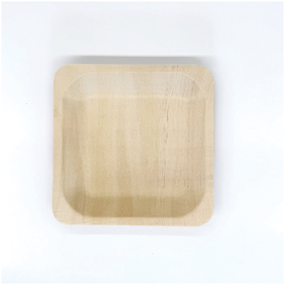 VT-TW-7X7 7" Square Wooden Plate 300/cs