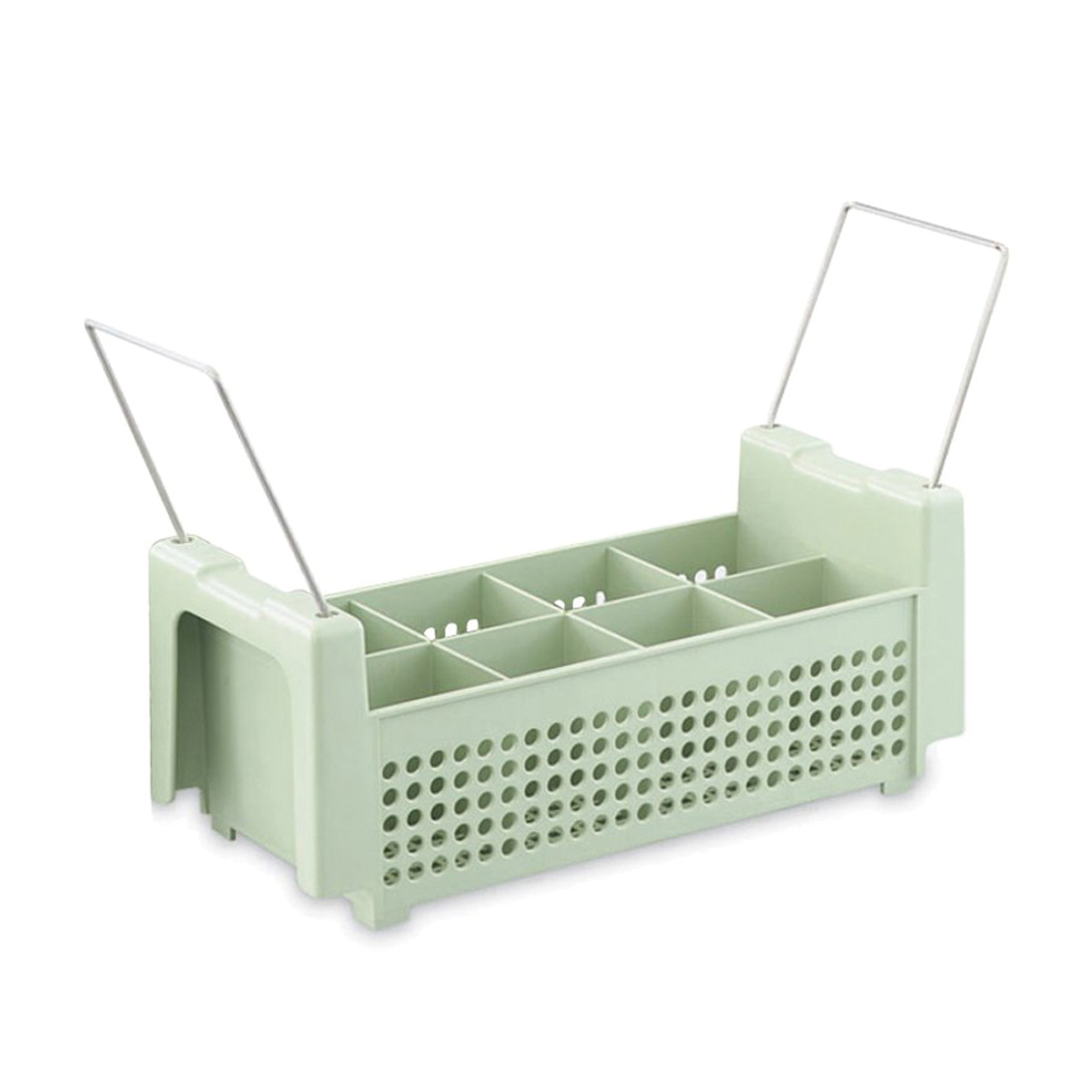 52641 FLATWARE RACK 8 COMP W/HANDLES GREEN - EA S/O