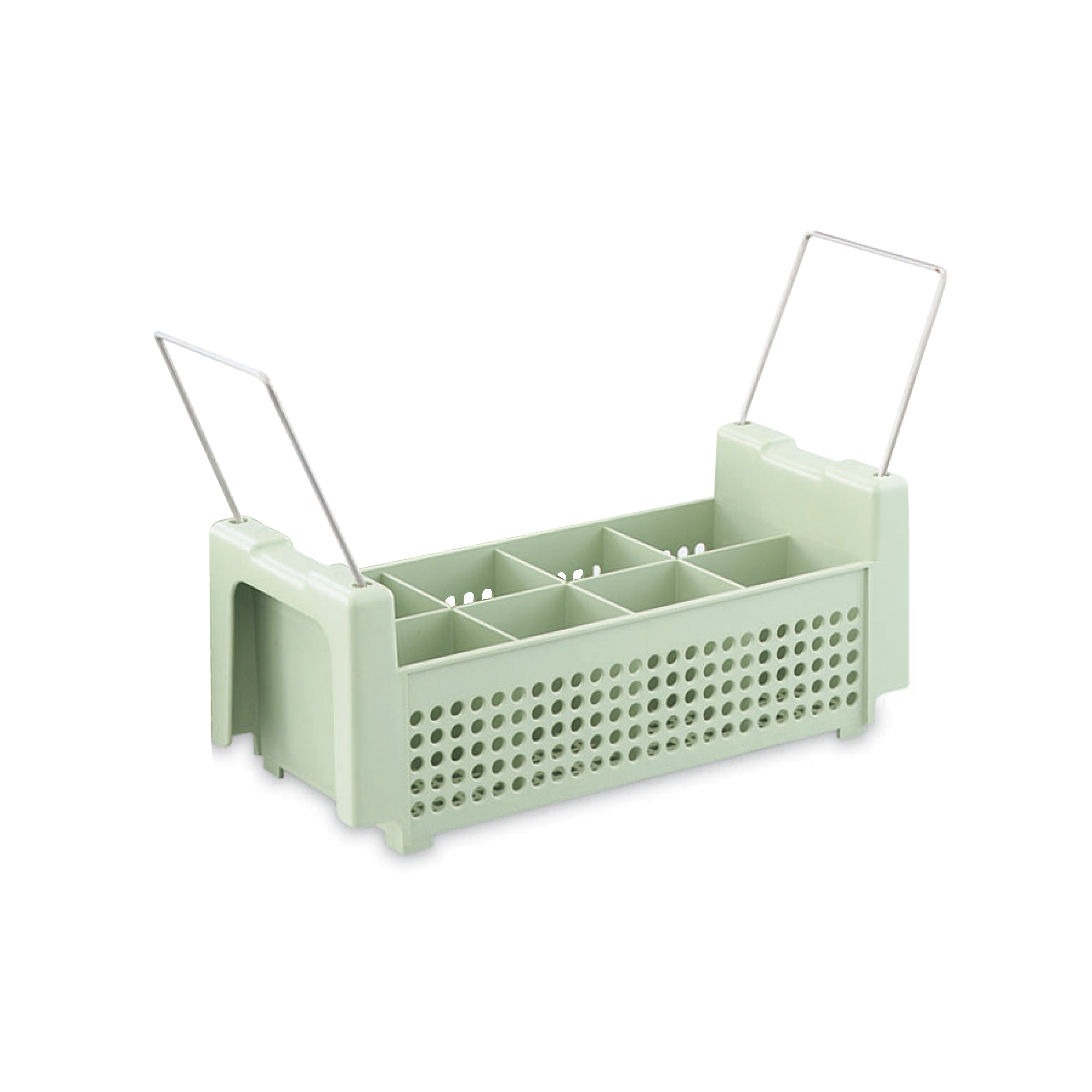 52641 FLATWARE RACK 8 COMP W/HANDLES GREEN - EA