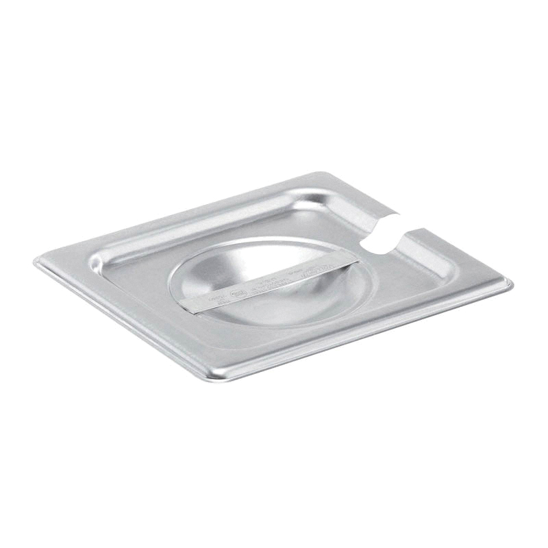 STEAM TABLE PAN COVER 1/6 SIZE SS SUPER V - FLAT SLOTTED - EA