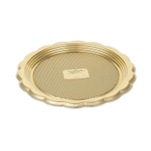 ART. 014/1 ROUND MEDORO TRAY4.8" MINI GOLD TRAY 1M/CS