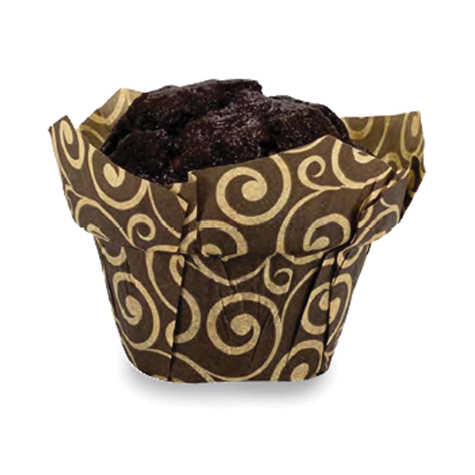 DDA0205 BROWN BAKING CUP 1M/CS2X2.5" BROWN SWRL TULIP CP