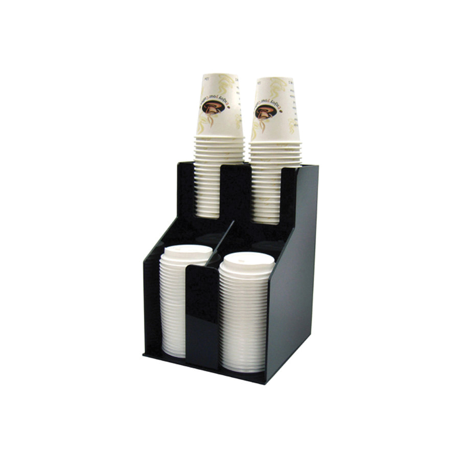 CUP & LID ORGANIZER 2-TIER BLACK - EA