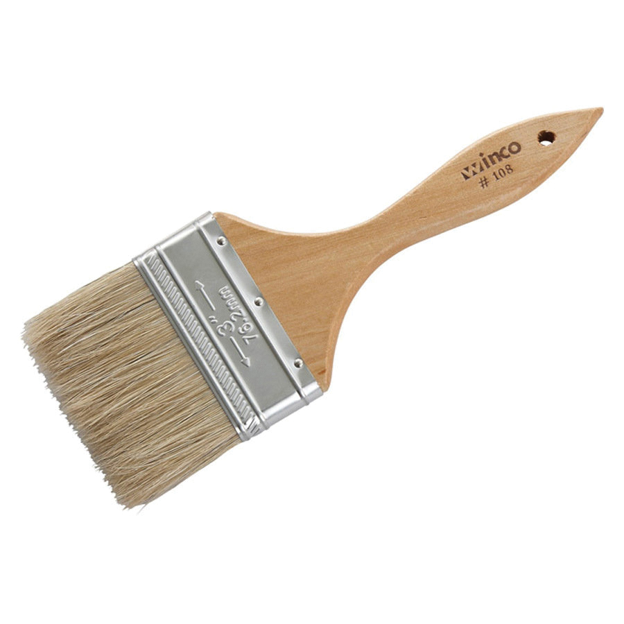 WBR-30 PASTRY BRUSH 3" WIDE WOODEN BOAR HAIR - EA -
