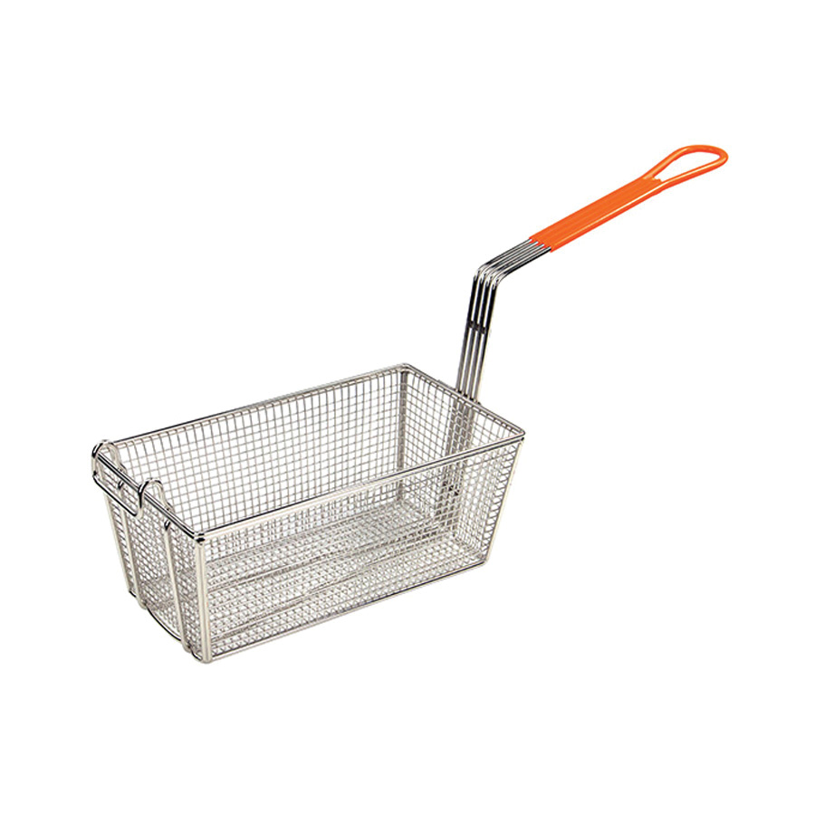 FB-10 FRYER BASKET ONE PIECE ORANGE HAND - EA - SPEC ORD