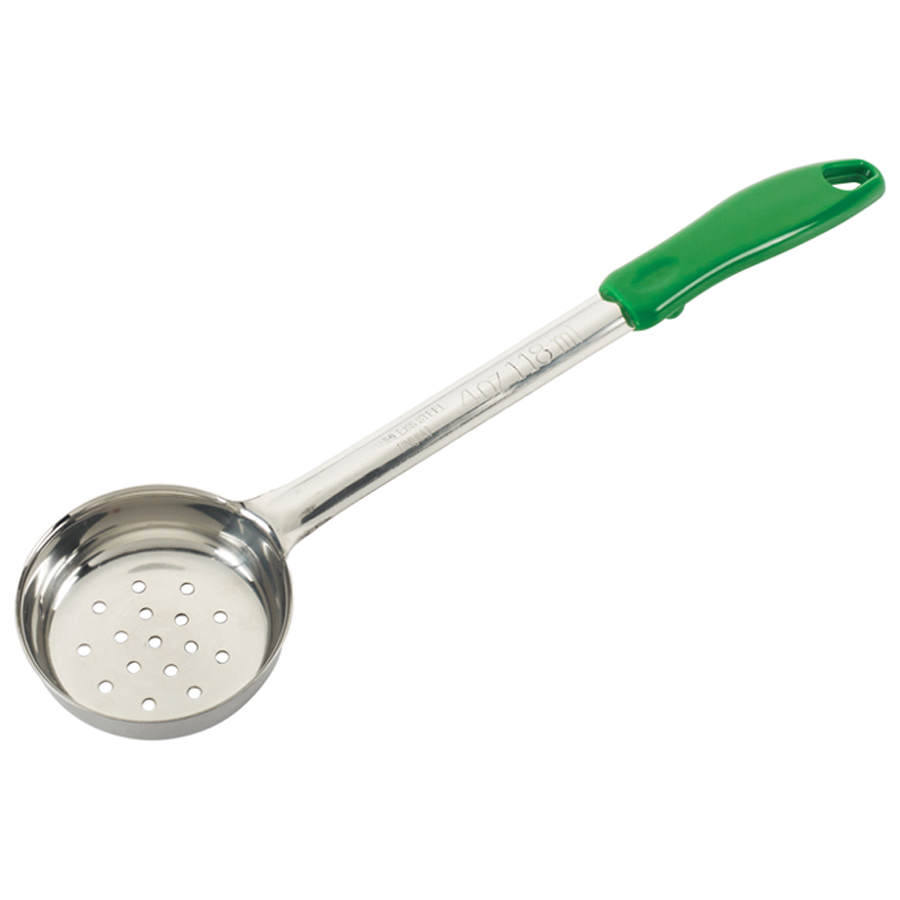 FPP-4 LADLE PORTION CONTROL EA4oz SS PERF GREEN HANDLE -