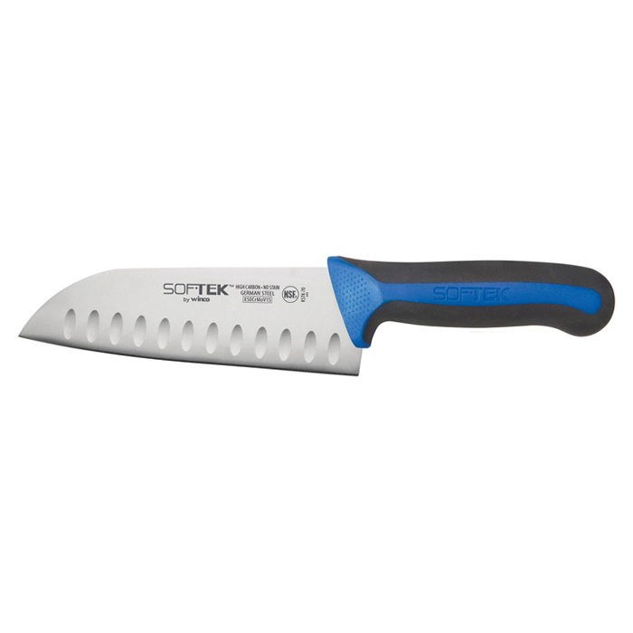 KSTK-70 SANTOKU KNIFE 7"   EANON SLIP BLACK/BLUE HANDLE