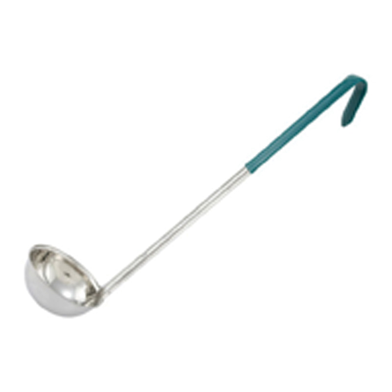 LDC-4 LADLE SERVING 4OZ 15.5" SS GREEN HANDLE - EA  SPEC ORD