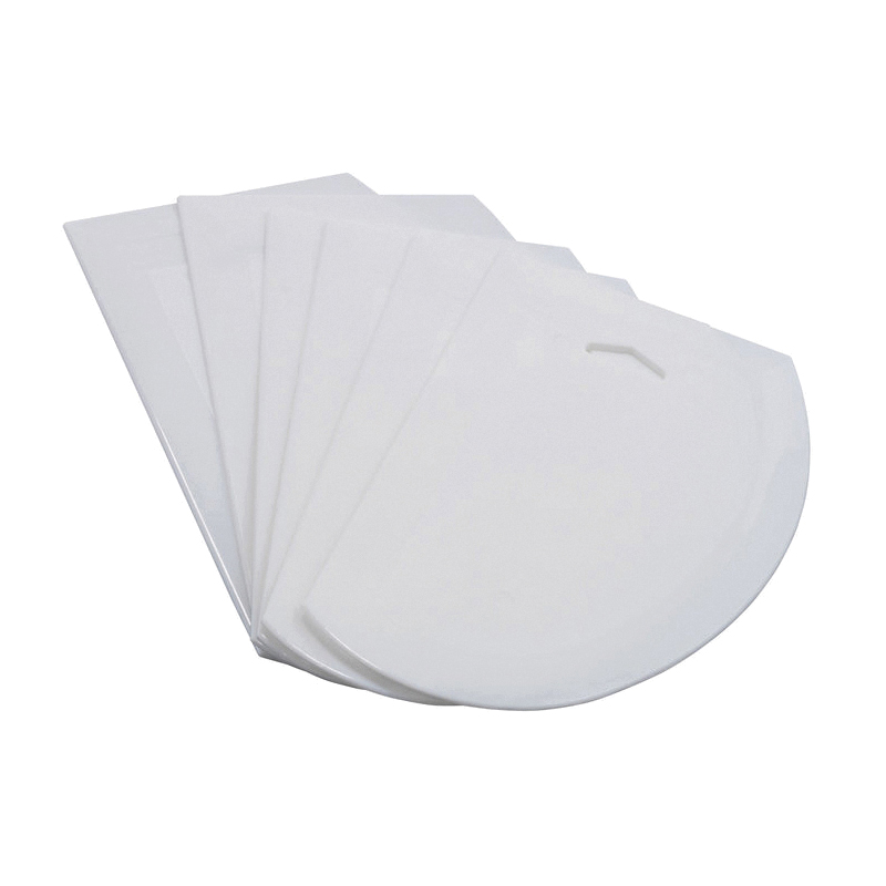 PDS-7 SCRAPER DOUGH 7.5X4.75 WHITE PLASTIC - 6/PK SPEC ORD
