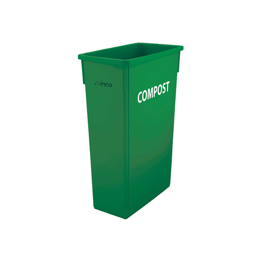 23 GALLON RECYCLING RECEPTACLE GREEN - SLENDER - EA