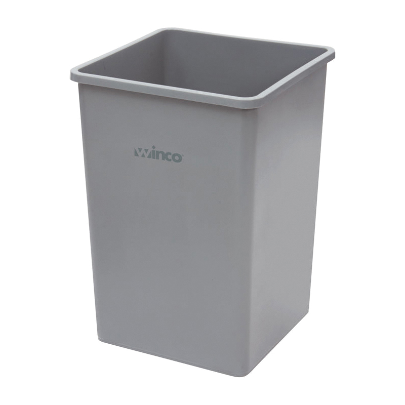 PTCS-35G TRASH CAN 35 GALLON SQUARE TALL LDPE GRAY - EA