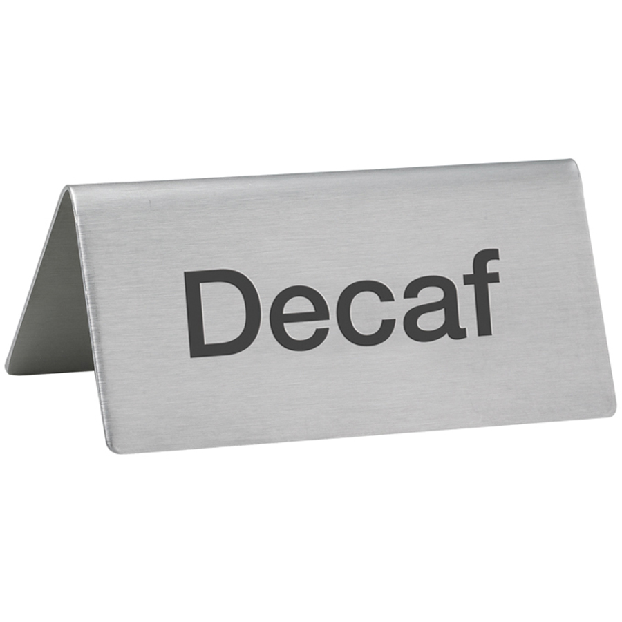 TABLETOP TENT SIGN CARD - DECAF - SS 3X1.5X1.25 - EA